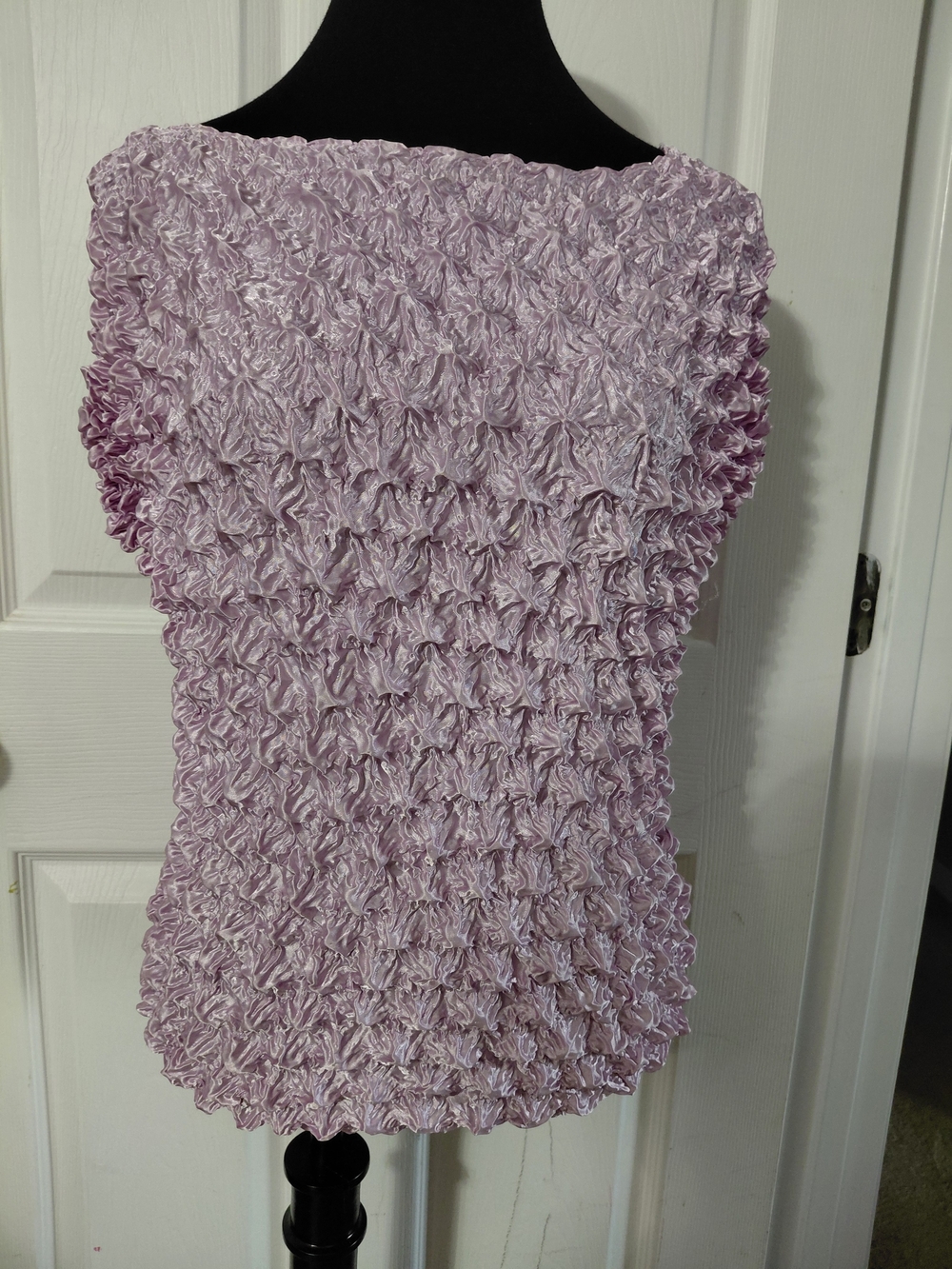 Vintage Women's Bubble/Popcorn Blouse Lilac One Size Fits Most